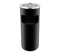 KKVUIIF Cubo de basura de 15 L, cenicero de pie para exterior, redondo, con cubo interior extraíble, diámetro 25 x 61 cm (negro)