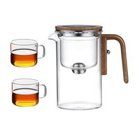 KKwercv Tetera de brujería, tetera encantada con control de presión, tetera mágica con infusor, tetera mágica 2 en 1 para té suelto, tetera de vidrio de bruja, tetera mágica de vidrio con mango de