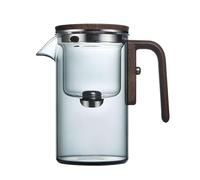 KKwercv Tetera de cristal encantado con infusor - Tetera mágica 2 en 1 con control a presión y mango de madera para té suelto, diseño de brujería