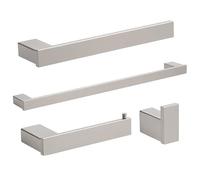 Klabb - Juego de Accesorios para baño (4 Piezas, ss304, con Barra de Toalla de 61 cm), Color Negro Mate (níquel)