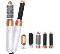 Klack Cepillo de Aire Caliente Moldeador 5 en 1 Voluminizador Ondulacion Alisador Blanco/Dorado