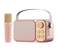 Klack Karaoke Retro Altavoz Subwoofer con Micrófono Bluetooth 10W Rosa