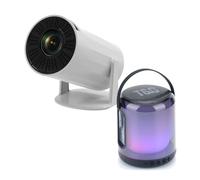 Klack Mini Proyector Portátil 4K y Altavoz TG-376 con Android Integrado, WiFi 6, Bluetooth 5, Pantalla de 130 Pulgadas, ¡Auténtico Cine en casa!