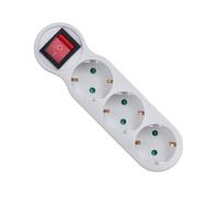 Klack Regleta de 3 Enchufes con Interruptor y Toma de Tierra 16A Máx. 3680W Blanca
