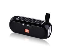 Klack TG-182 Altavoz Bluetooth Estéreo con Carga Solar Resistente al Agua AUX/Radio FM Negro