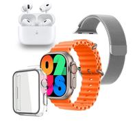Klack Ultra 9.0 Pro Reloj Smartwatch Naranja + Correa Metálica + Carcasa Protectora + Auriculares