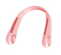 Klack Ventilador de Cuello Recargable USB Ajustable 3 Velocidades 1200mAh Rosa
