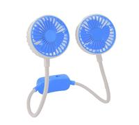 Klack Ventilador Portátil De Cuello Doble Cabeza, Ventilador Manos Libres Recargable Por USB - Azul