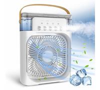 Klack Ventilador Portátil Enfriador de Aire 4 en 1 - Ventilador, Humidificador, Aromaterapia y Luz LED de Colores - Blanco