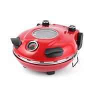 KLAIF Horno Eléctrico para Pizza 420 °C, calor superior e inferior regulables por separado, piedra para pizza de cerámica 31 cm, 1200 W, horno de pizza compacto para el hogar, modelo LM-Rojo