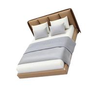 Klaisy 1/20 Casas Muñecas Crema ACCESORY Creme Doble Cama con BEDISTAS DESIGNIFICADOR INTERO Realista Proyecto Artesanía