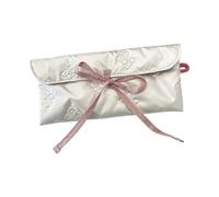 Klaisy Cartera simple con lazos, monedero acolchado, portátil, estuche para lápices, monedero, estuche para lápices, estuche para lápices, almacenamiento simple de maquillaje