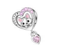 Klaisy Colgante en forma de corazón con forma de gato, pata, cachorro, tortugas, dije de plata inspirado en mascotas, joyería delicada para entusiastas de los animales, joyería de amistad, talla única