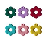 Klaisy Colgantes de borlas de 6 colores con agujero de flores de color dulce para llavero, collar, joyería, borlas colgantes para hacer joyas