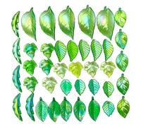 Klaisy Dijes multiestilo de hoja verde, cuentas acrílicas transparentes, suministros de joyería para proyectos de diseño de joyas hechos a mano, collar y abalorios, talla única, como se describe, como