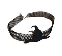Klaisy Gargantilla negra de malla para cosplay, joyería, discoteca, fiesta, calado, encaje hueco, gargantilla de murciélago reticulado, accesorio para fiesta y club nocturno