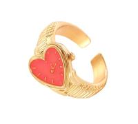 Klaisy Joyería única geométrica ajustable en forma de corazón con apertura elegante y llamativa para el amor retro diario, talla única, como se describe, como se describe