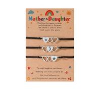 Klaisy Juego de 3 pulseras resistentes de acero inoxidable con corazón y estrella de sol portátiles para una conexión única para padres e hijos, uso diario
