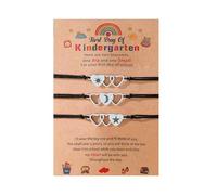 Klaisy Juego de 3 pulseras resistentes de acero inoxidable con corazón y estrella de sol portátiles para una conexión única para padres e hijos, uso diario