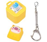 Klaisy Juegos de probador de interruptores recargables de cerdos de dibujos animados, teclados, interruptores, llaveros, altavoces, juguete para teclados mecánicos, probador de teclado mecánico