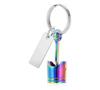 Klaisy Llavero de pistón de metal, joyería conmemorativa para mascotas, soporte creativo para cenizas, diseño mecánico, urna de cremación creativa