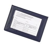 Klaisy Soporte para pasaporte con ventana transparente y múltiples ranuras para tarjetas, práctico organizador de viaje de PVC impermeable, funda para pasaporte con ranuras para tarjetas, azul oscuro