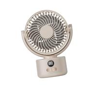 Klaisy Ventilador de camping recargable de 3600 mAh con pantalla digital alimentado por USB, dispositivo de refrigeración portátil para uso en interiores y exteriores