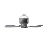 Klaisy Ventilador de techo recargable con control remoto de 3 velocidades y luz ajustable para camping, tiendas de campaña, dormitorios, ventilador colgante