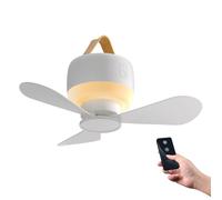 Klaisy Ventiladores de techo portátiles de 3600 mAh para acampar al aire libre, ventilador de tienda de campaña, enfriadores, ventilador eléctrico recargable, control remoto LED