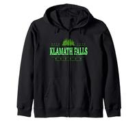 Klamath Falls Oregon | Línea de árboles retro de Klamath Falls Oregon Sudadera con Capucha