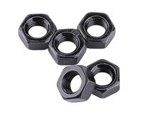 Klanata 100pcs m4 hilo hexagonal kit de tuercas hexagonales acero de carbono plateado de zinc negro para sujetador de máquina (M4)