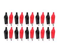 Klanata 20pcs Clamp de cocodrilo de 28 mm Crocodile Clasificación eléctrica para la prueba de prueba Material de manga de PVC de sonda de sonda