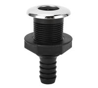 Klanata 3/4 Pulgadas de 20 mm Barco a través del Casco, Conector de desagüe Marino de Nylon con Ajuste de Giro para transeúntes, pozos Vivos, cofres de Hielo y Yates (Pipa Recta)