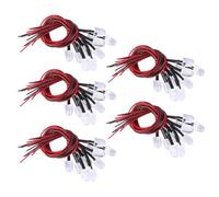 Klanata 50 Pieces 12V Pre Wired LED Diode 10 mm Round Head Colorful Slow Flash Light Bead for DIY Home Lighting Automotive Lighting and Scientific Circuit Experiments