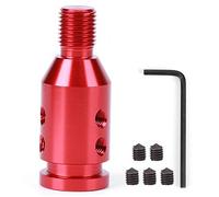 Klanata Adaptador de perilla de cambio M12x1.25, retenedor de bota roscado universal para cambio manual, acabado rojo brillante