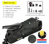 Klanata Bolsa para Tubo de sillín de Bicicleta de Gran Capacidad, Paquete de Almacenamiento Impermeable Debajo del Asiento para Bicicletas de montaña y de Carretera, portabicicletas de (10L)