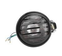 Klanata Faro retro para motocicleta con luz blanca y lente de vidrio curvado de alta transmitancia, apto para, cuerpo de metal resistente con bombilla halógena y diseño de rápida