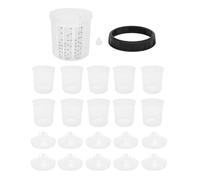 Klanata - Juego de 23 vasos desechables para pulverizador de pintura con tapas y anillo de sellado, 0 600 ml 0 20,3 oz para automoción, pistolas pulverizadoras HVLP (0-810ML/0-28OZ(F110809))