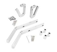 Klanata Kit de manija de agarre delantera y trasera, reemplazo de montaje manual de barra de agarre de aleación de aluminio para JK 2007 2008 2009 2010 2011 2012 2013 2014 2015 2016 (Plata)