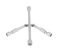 Klanata Llave cruzada plegable de 4 vías, 17 mm 19 mm 21 mm 23 mm | Acero de alto carbono con tratamiento superficial brillante cromado; incluye 1 llave de cruz