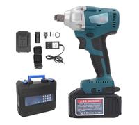 Klanata Llave de impacto eléctrica sin escobillas con ajuste electrónico de engranajes de 2 velocidades - Controlador de impacto recargable de iones de litio - Carcasa de ABS para