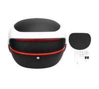 Klanata Maleta para Maletero de Motocicleta con de Bloqueo antirrobo y Capacidad de 32 L para Caja de Almacenamiento impermeabilizada Blanca con Respaldo para Pasajero y Forro Interior (Blanca)