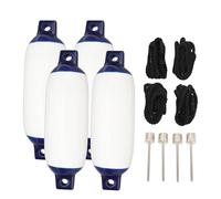 Klanata Parachoques Inflable para Barco, 4 Uds., 4,5X16 Pulgadas con Cable de 1,5 m, Reduce daños por colisión, Parachoques de Acoplamiento para Yates, canoas, pontones