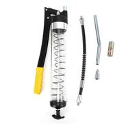 Klanata Pistola de Engrase Manual, 6000 PSI Herramienta de Engrase de Alta Presión con Tubo Transparente y Doble Pistón, Accesorio de Lubricación para Maquinaria Agrícola e Industrial