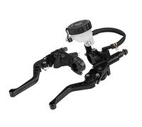 Klanata Universal 7/8 (22mm) Motorcycle Brake Master Cylinder Lever Set, Black Clutch and Front Master Cylinder Reservoir Levers for Various Bikes