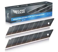 Klangfeiler® 25 Cuchillas cutter profesional - 18mm Negra - Extra afilada