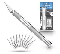 Klangfeiler® Bisturí de precisión con 10 hojas - Cutter de precisión - Bisturí manualidades - Corte preciso