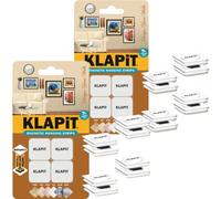 KLAPiT Tiras magnéticas para colgar cuadros con nanotecnología: alternativa premium a las cintas de montaje y cintas de doble cara, resistentes, sin taladros y sin daños, color blanco (paquete de 8
