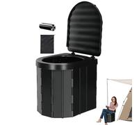 Klappbare Campingtoilette, Tragbare Klapptoilette - Reise- -Toilettensitz Mit Deckel - Eimer-Toilettensitz, Camping-Badezimmer Mit 15 Müllbeuteln Und Aufbewahrungstasche Für Camping, Wandern