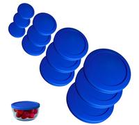 Klare Ware Tapas de repuesto de 1, 2, 4 y 7 tazas para Pyrex, Anchor Hocking y Klare Ware (recipiente de vidrio no incluido) (azul, paquete de 12)